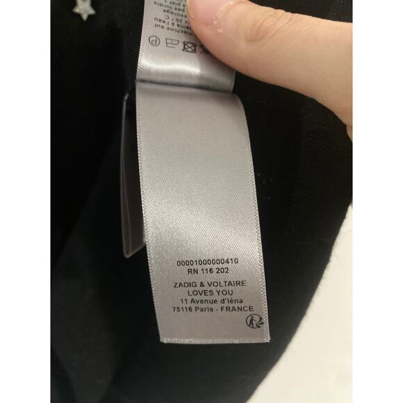 Zadig & Voltaire Joss sparkle tank top women’s XS black wool luxury grunge edgy - Picture 8 of 8